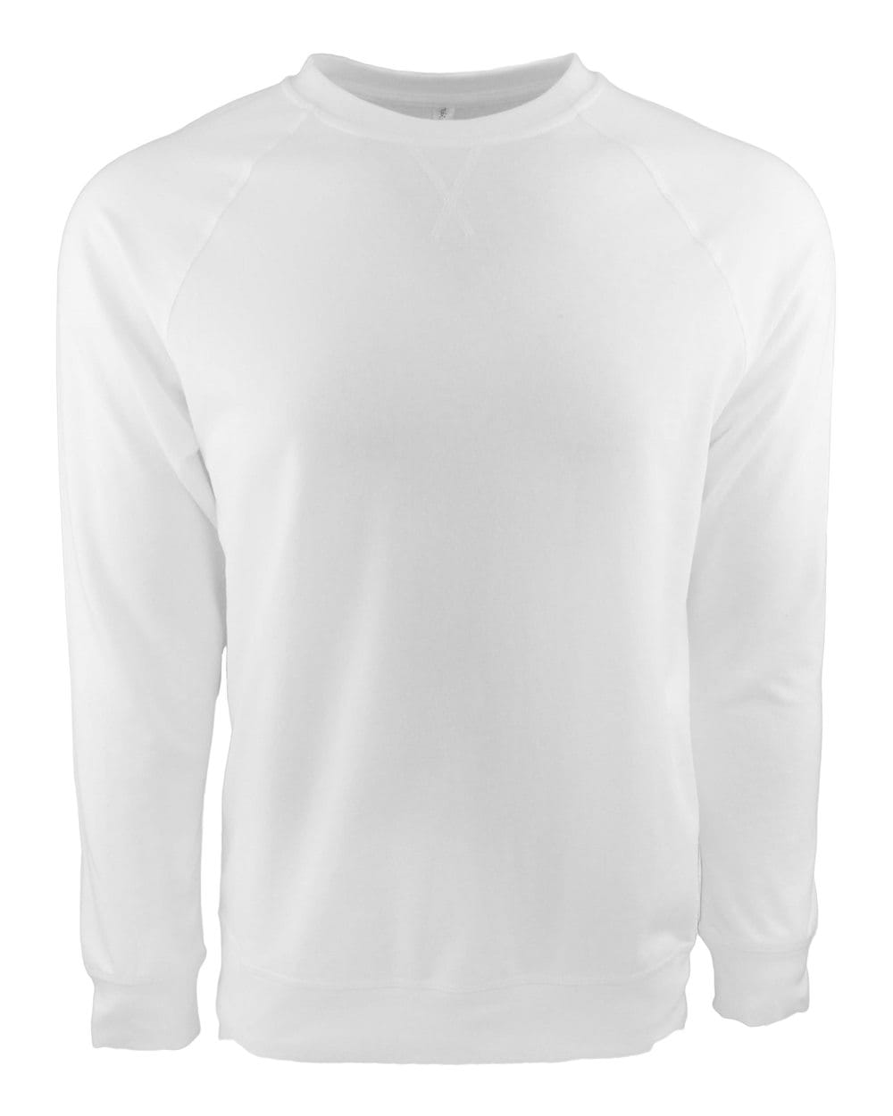 Next Level 9000 Unisex Laguna Raglan Crewneck Sweatshirt in White