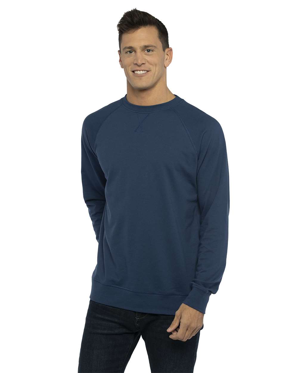 Next Level 9000 Unisex Laguna Raglan Crewneck Sweatshirt in 