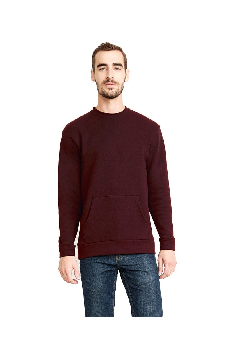 Next Level 9001 Unisex Crew with Pocket in Maroon