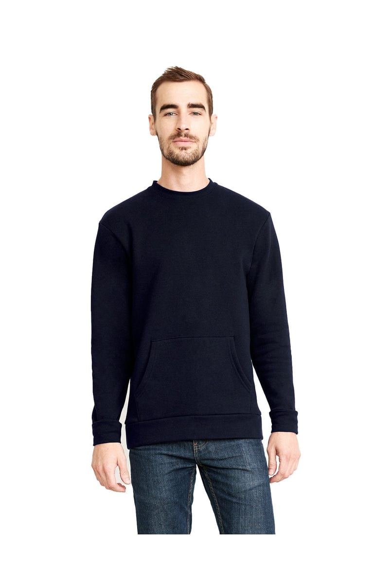 Next Level 9001 Unisex Crew with Pocket in Midnight Navy