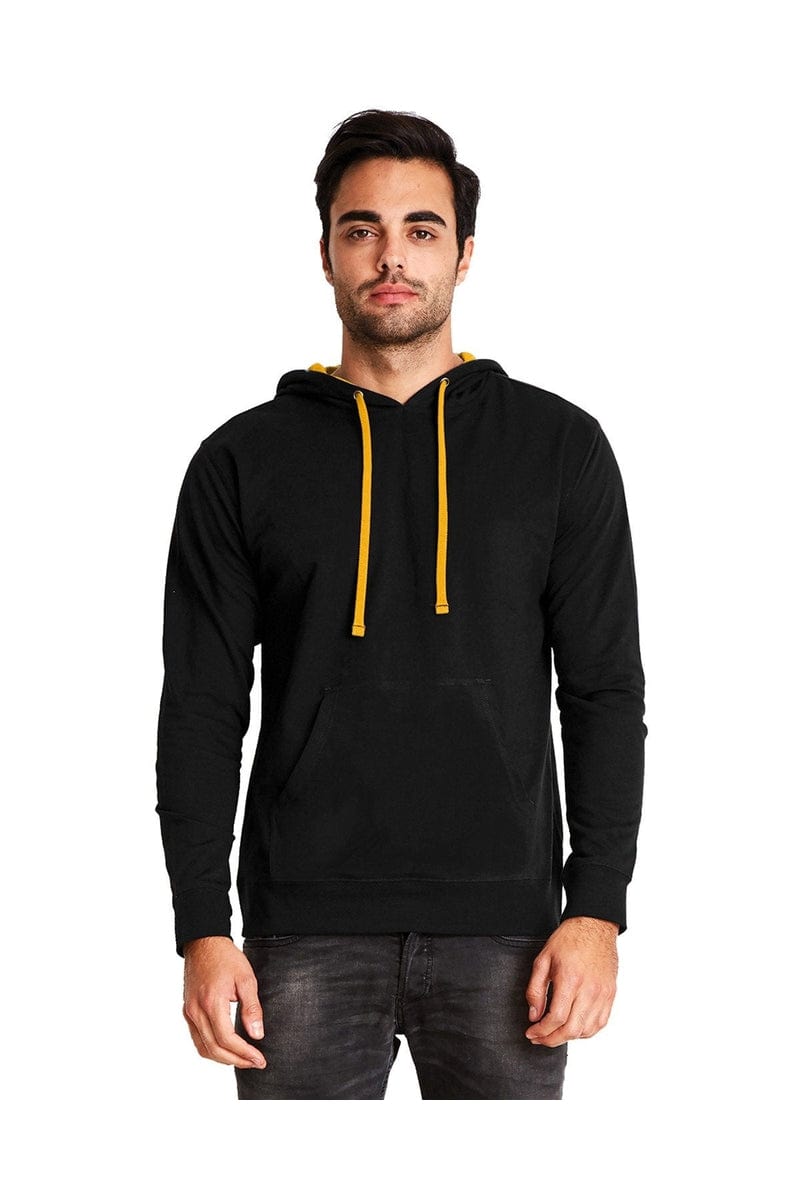 Next Level 9301 Unisex French Terry Pullover Hoody in Black/ Gold