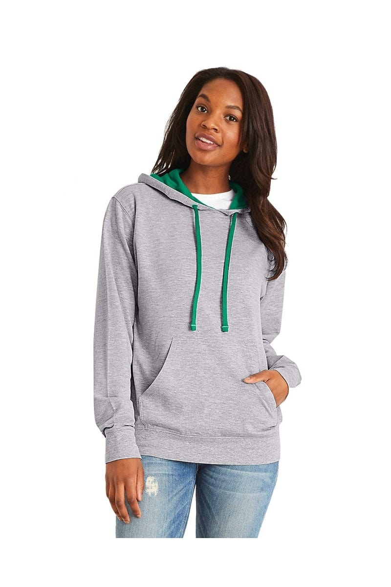 Next Level 9301 Unisex French Terry Pullover Hoody in Hthr Gry/ Kl Grn