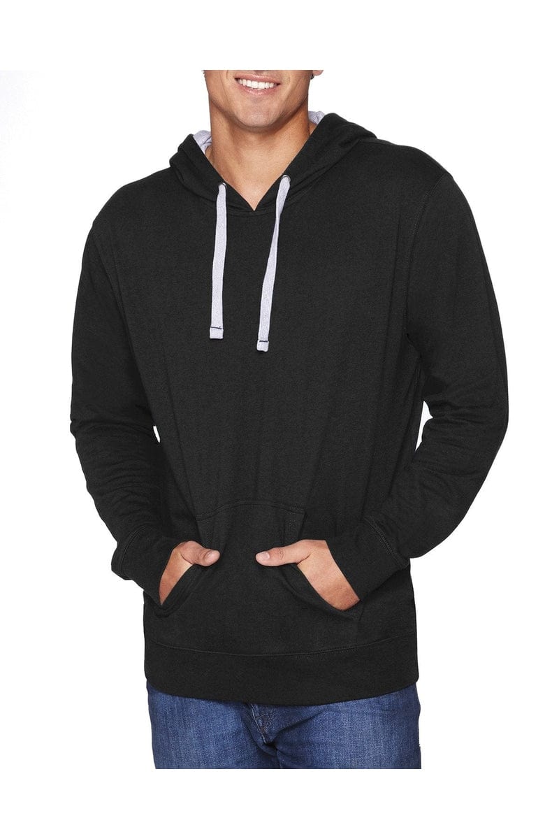 Next Level 9301 Unisex French Terry Pullover Hoody in Black/ Hthr Grey