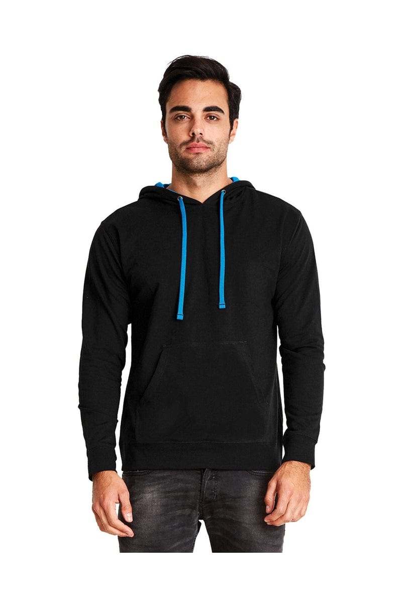 Next Level 9301 Unisex French Terry Pullover Hoody in Black/ Turquoise