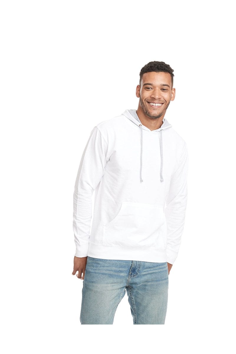 Next Level 9301 Unisex French Terry Pullover Hoody in Wht/ Hthr Gray
