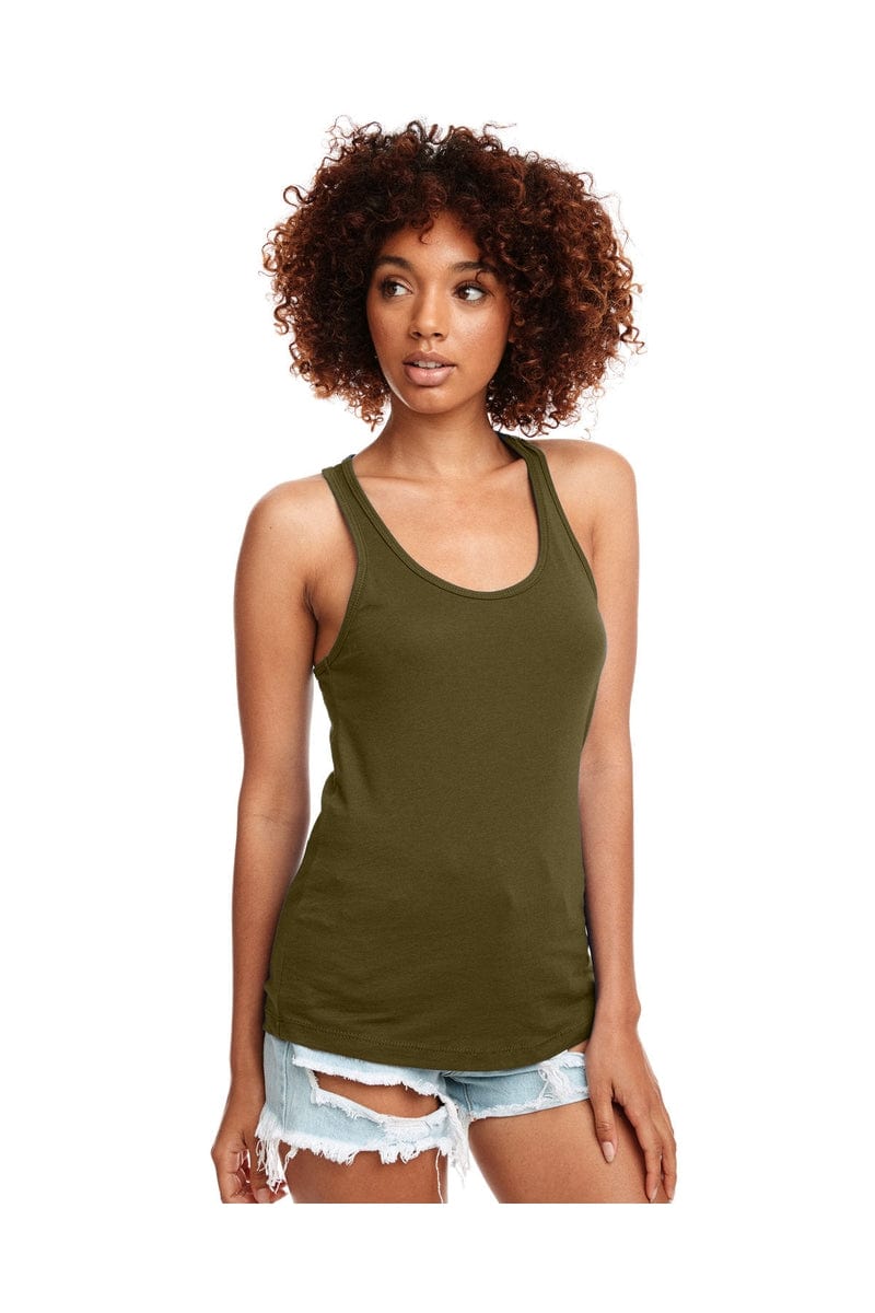 Next Level N1533: Ladies' Ideal Racerback Tank in Military Green