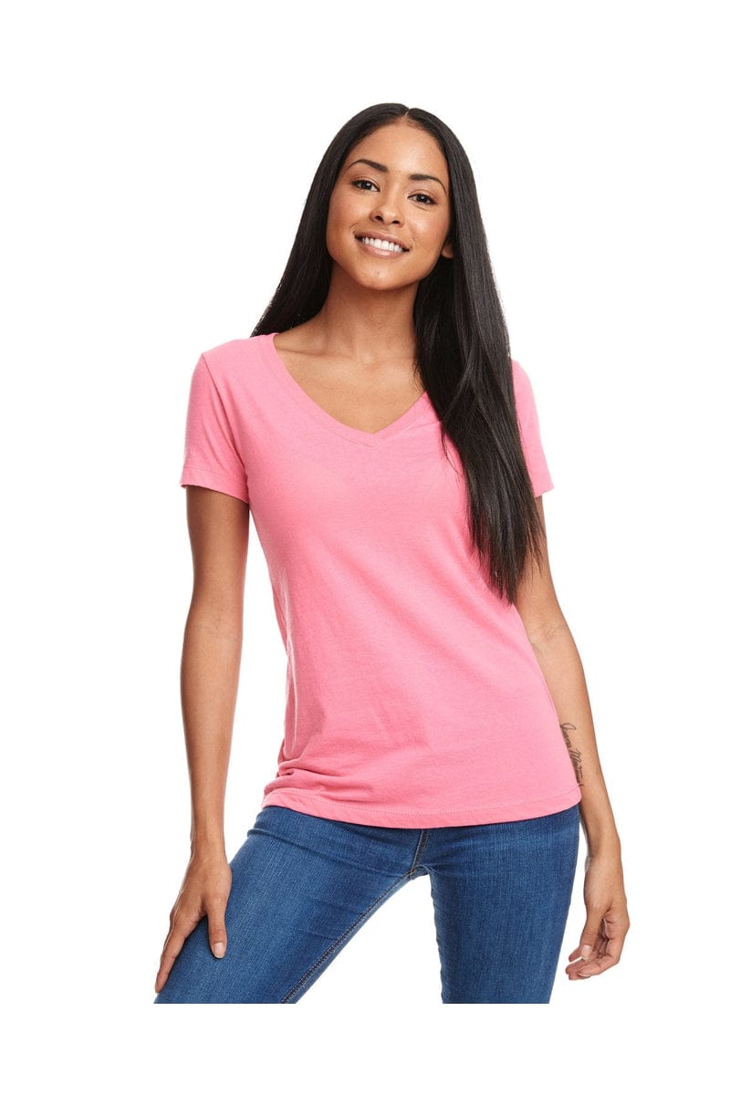 Next Level N1540: Ladies' Ideal V in Hot Pink