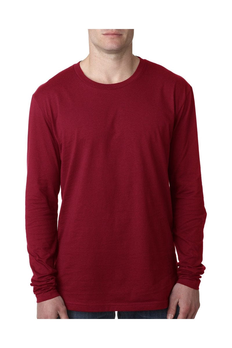Next Level N3601: Men's Cotton Long-Sleeve Crew in Cardinal