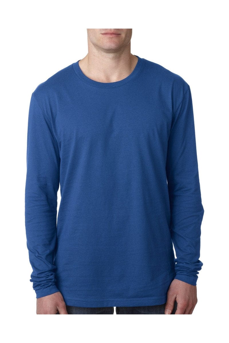 Next Level N3601: Men's Cotton Long-Sleeve Crew in Cool Blue