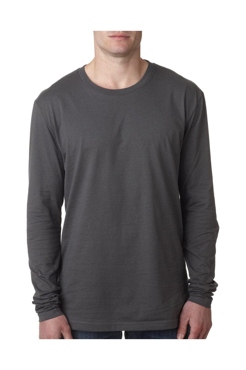 Next Level N3601: Men's Cotton Long-Sleeve Crew in Heavy Metal