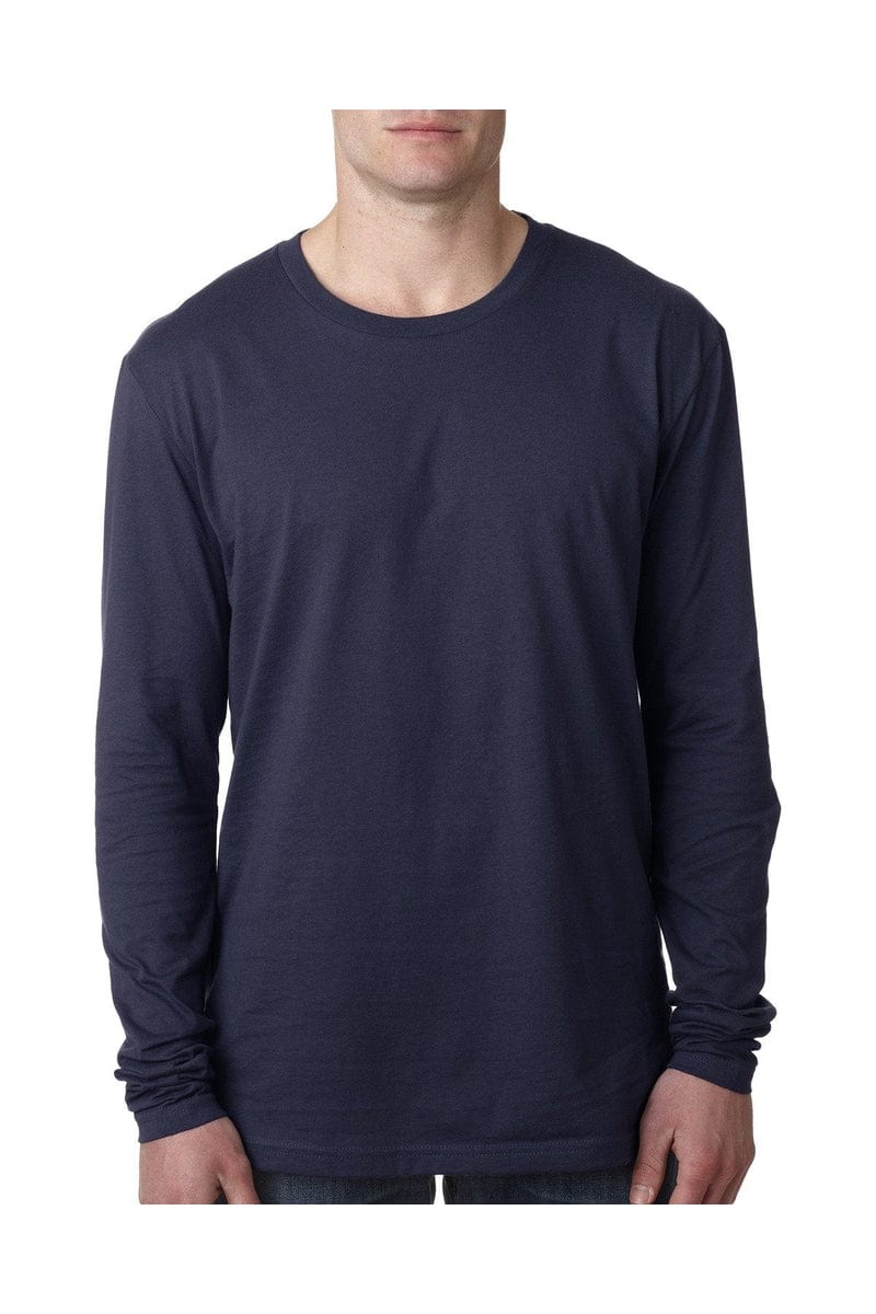 Next Level N3601: Men's Cotton Long-Sleeve Crew in Midnight Navy