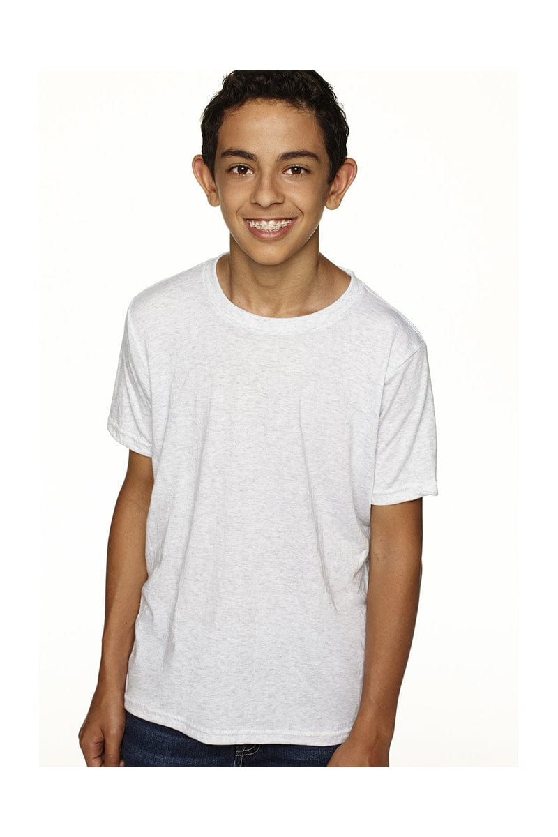 Next Level N6310: Youth Triblend Crew in Heather White