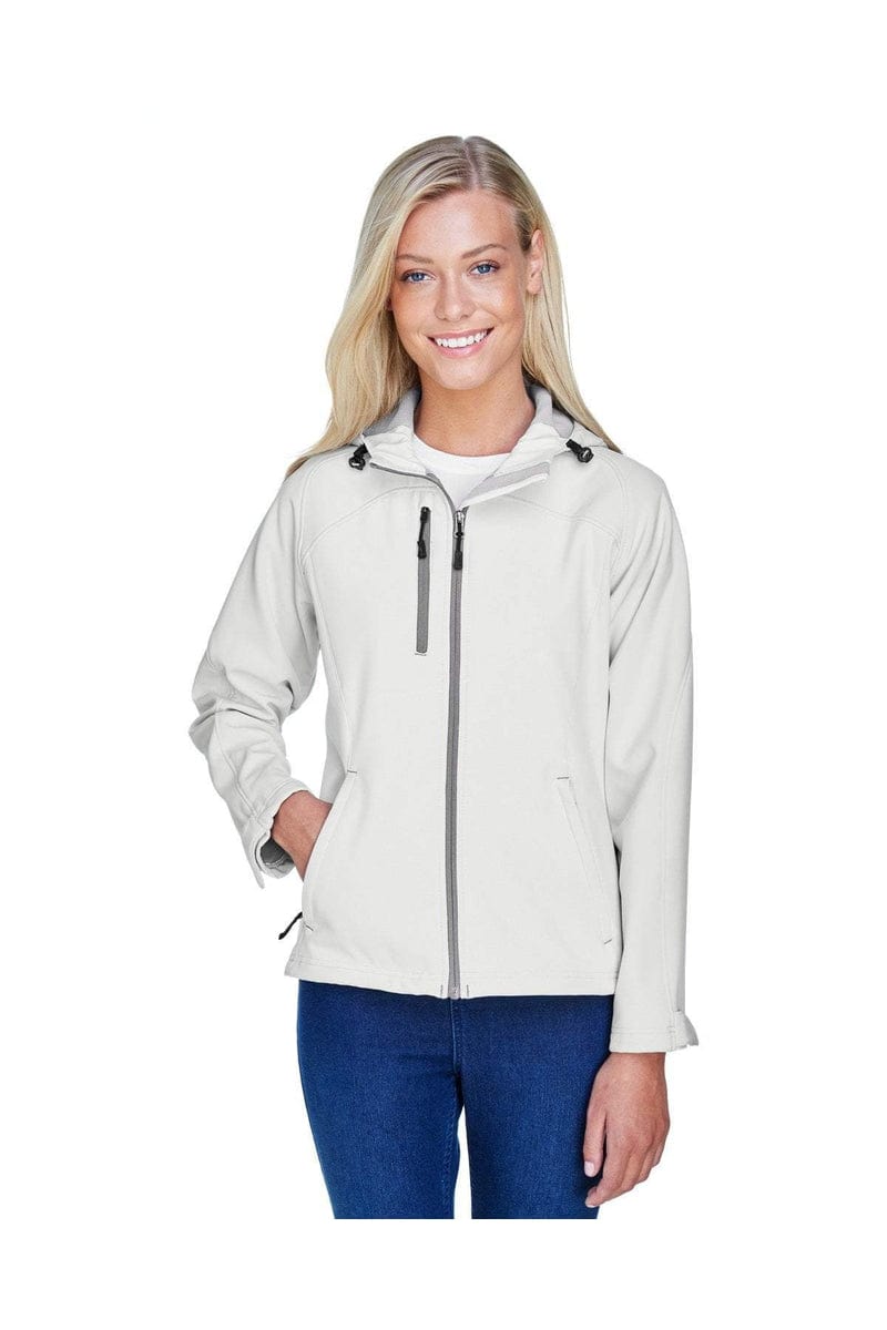 North End 78166: Ladies' Prospect Two-Layer Fleece Bonded Soft Shell Hooded Jacket