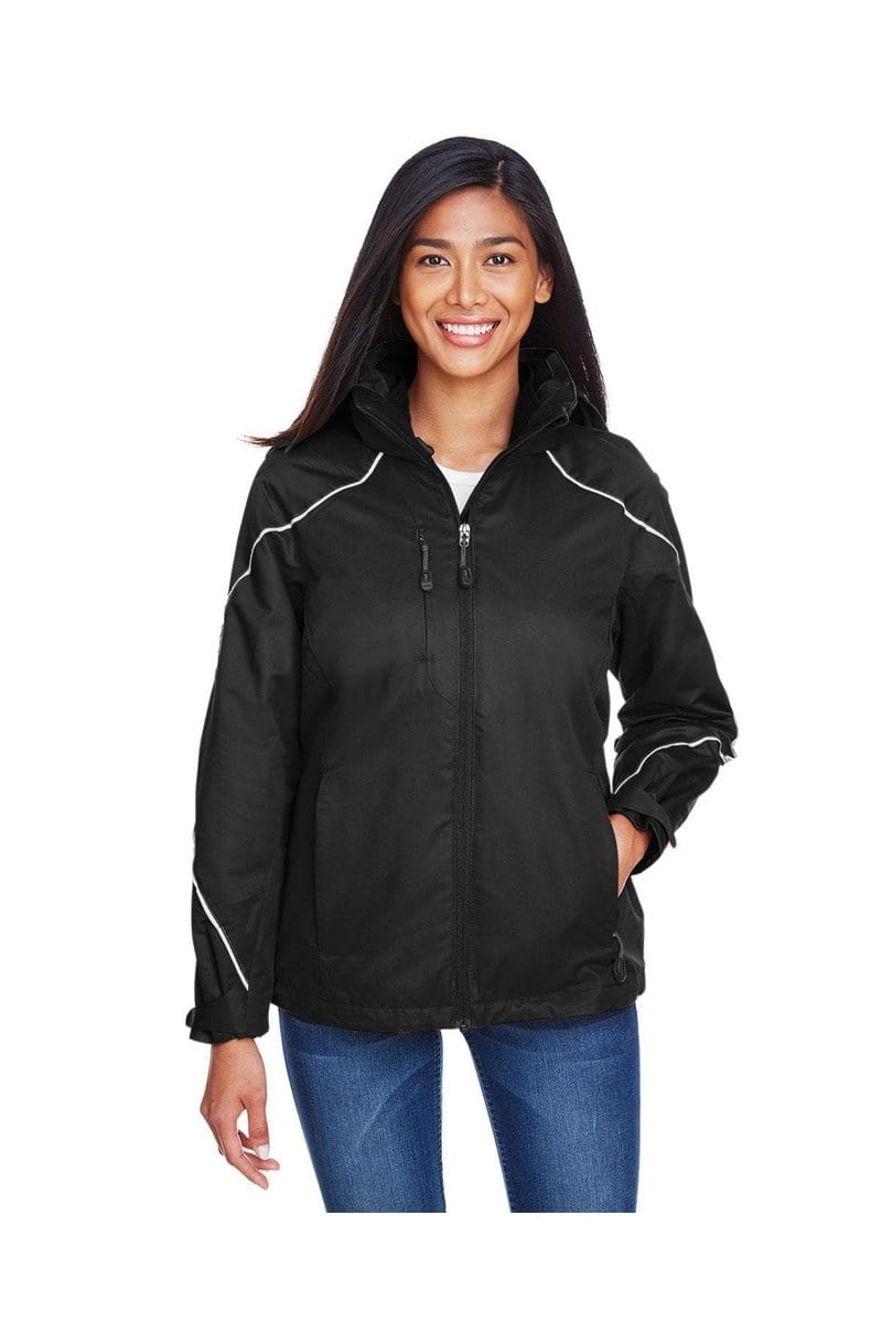 North End 78196: Ladies' Angle 3-in-1 Jacket with Bonded Fleece Liner