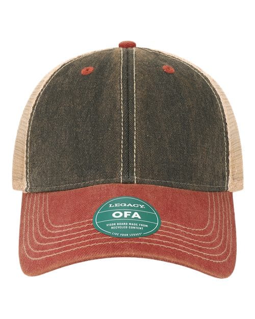 OFA-Old Favorite Trucker Cap in Black/ Cardinal/ Khaki