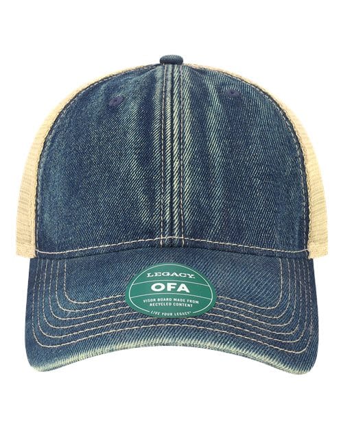 OFA-Old Favorite Trucker Cap in Blue Denim/ Khaki