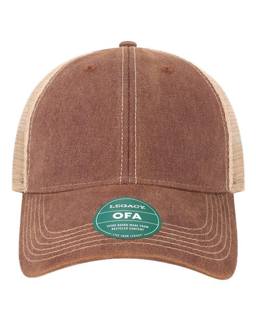 OFA-Old Favorite Trucker Cap in Burgundy/ Khaki