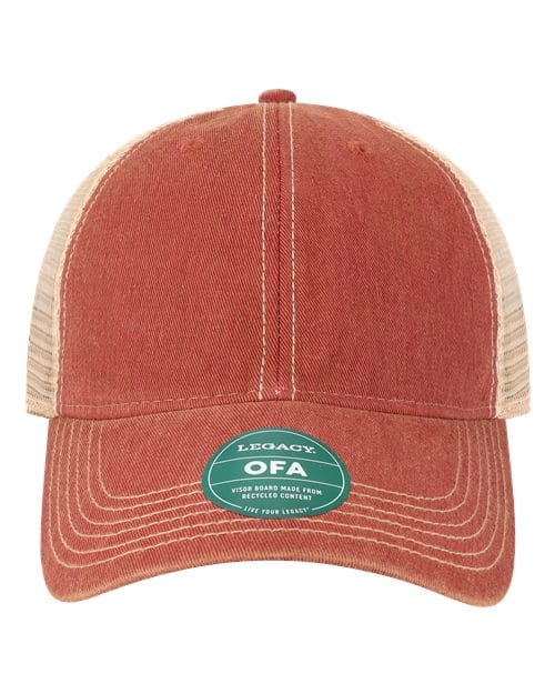 OFA-Old Favorite Trucker Cap in Cardinal/ Khaki