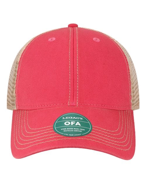 OFA-Old Favorite Trucker Cap in Dark Pink/ Khaki