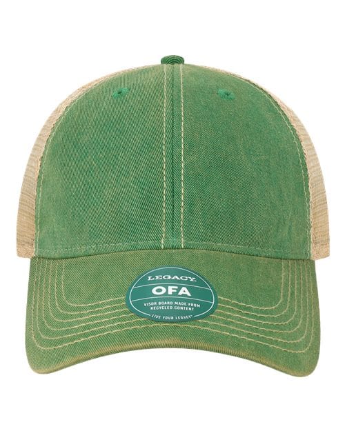 OFA-Old Favorite Trucker Cap in Kelly Green/ Khaki