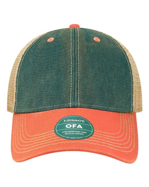 OFA-Old Favorite Trucker Cap in Marine Blue/ Coral
