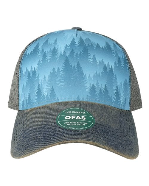 OFAFP-Old Favorite Five-Panel Trucker Cap in Blue Pines