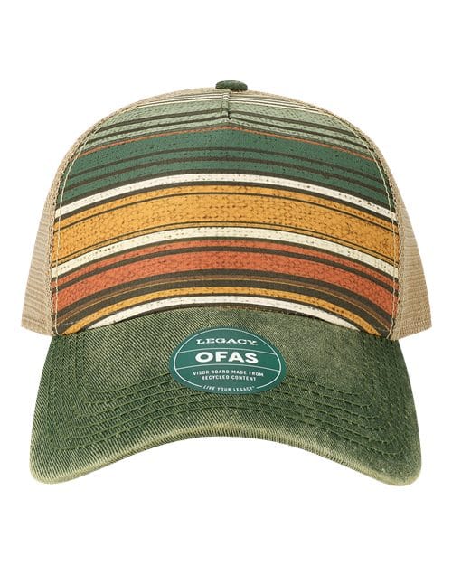 OFAFP-Old Favorite Five-Panel Trucker Cap in Green Stripe