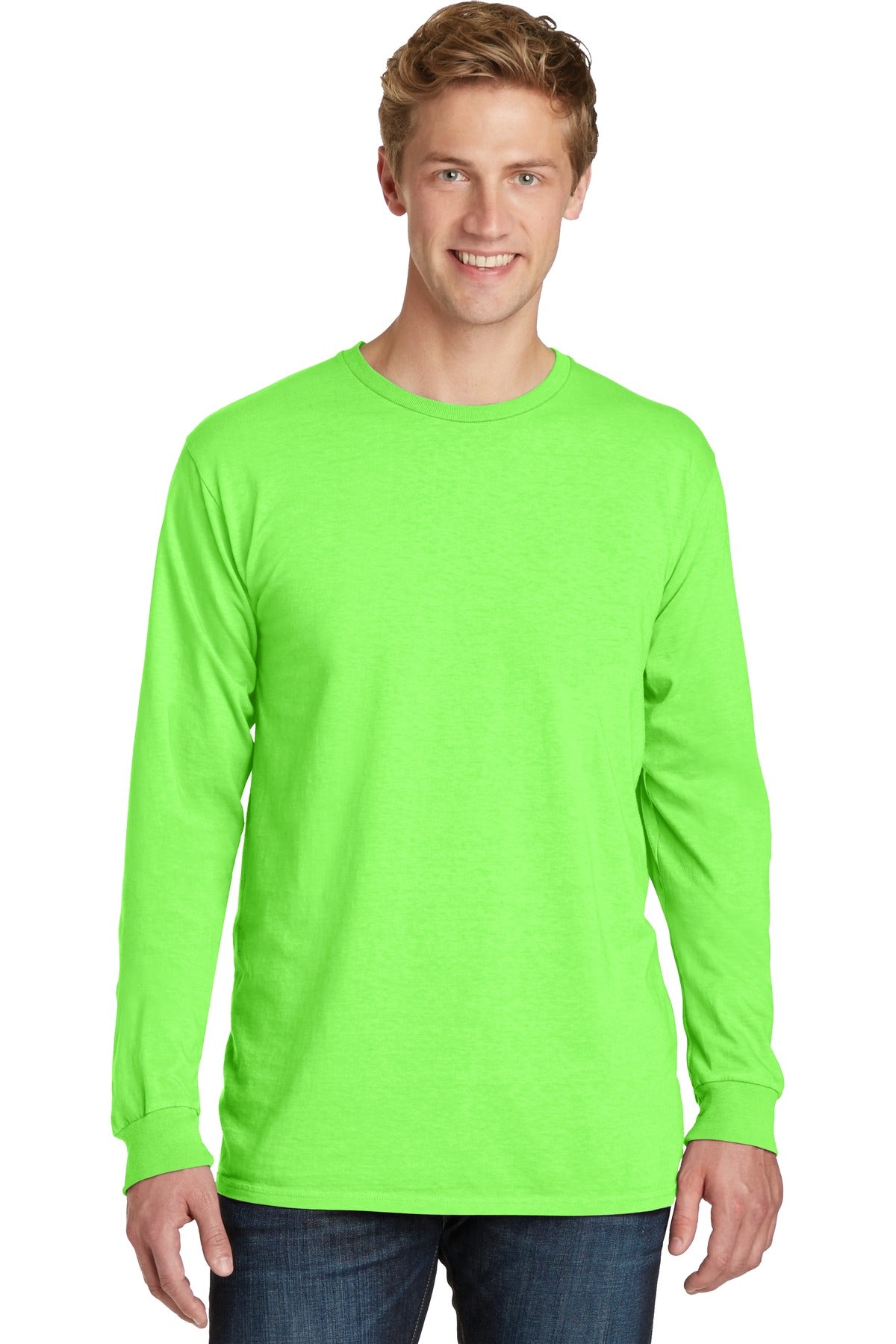 Port & Company ®  Beach Wash ™  Garment-Dyed Long Sleeve Tee PC099LS, Basic Colors