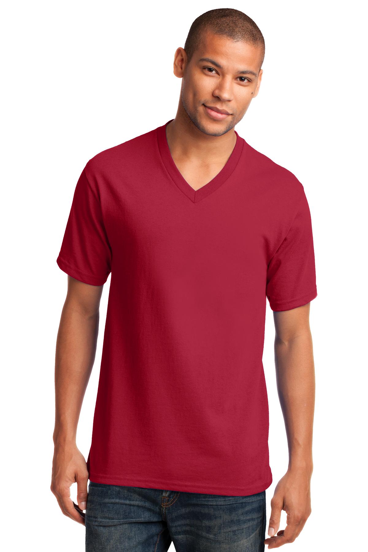 Port & Company ®  Core Cotton V-Neck Tee. PC54V, Basic Colors