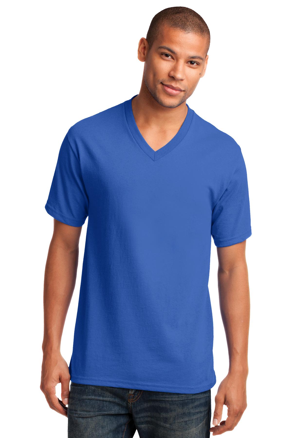 Port & Company ®  Core Cotton V-Neck Tee. PC54V, Basic Colors