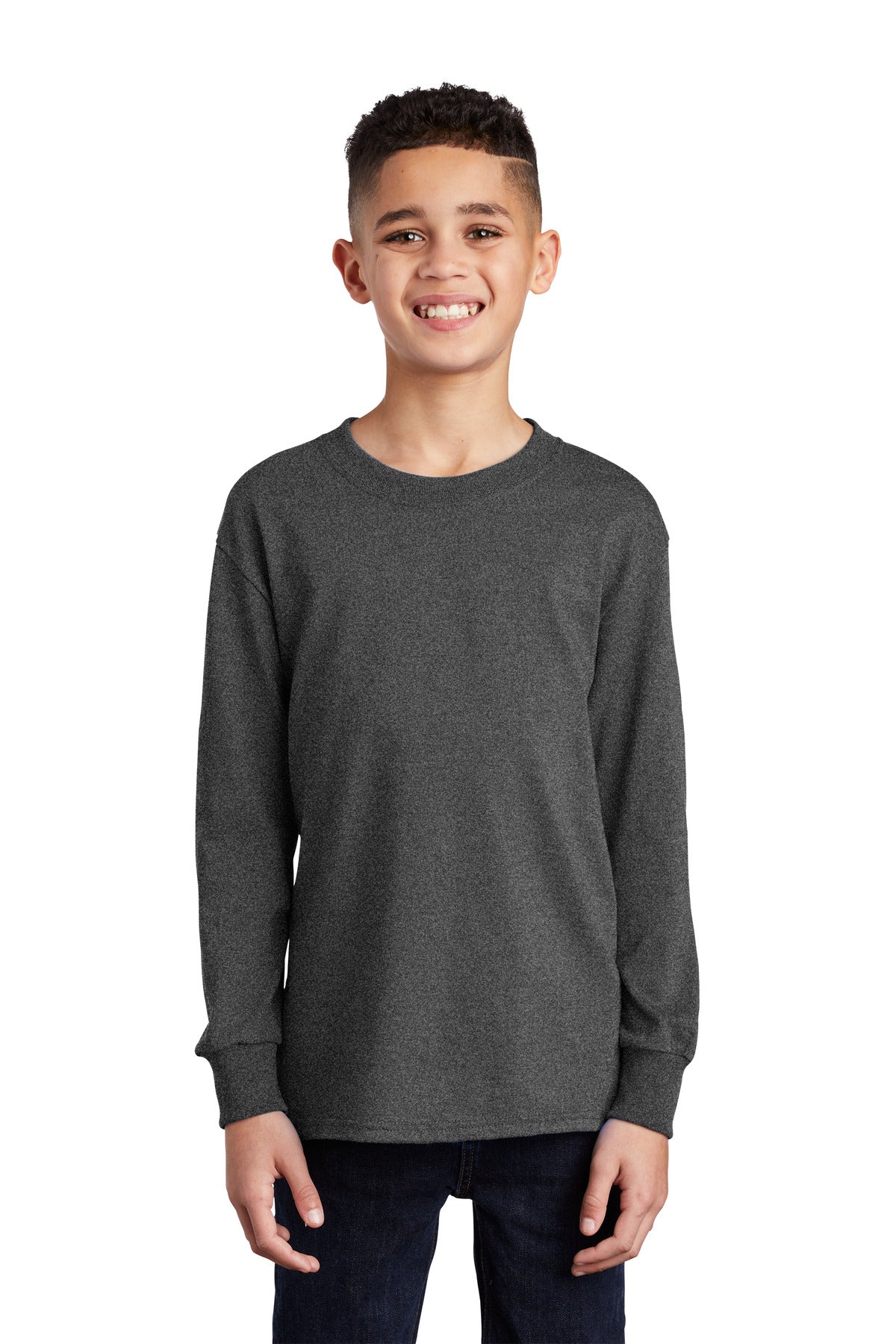 Port & Company ®  Youth Long Sleeve Core Cotton Tee. PC54YLS, Basic Colors