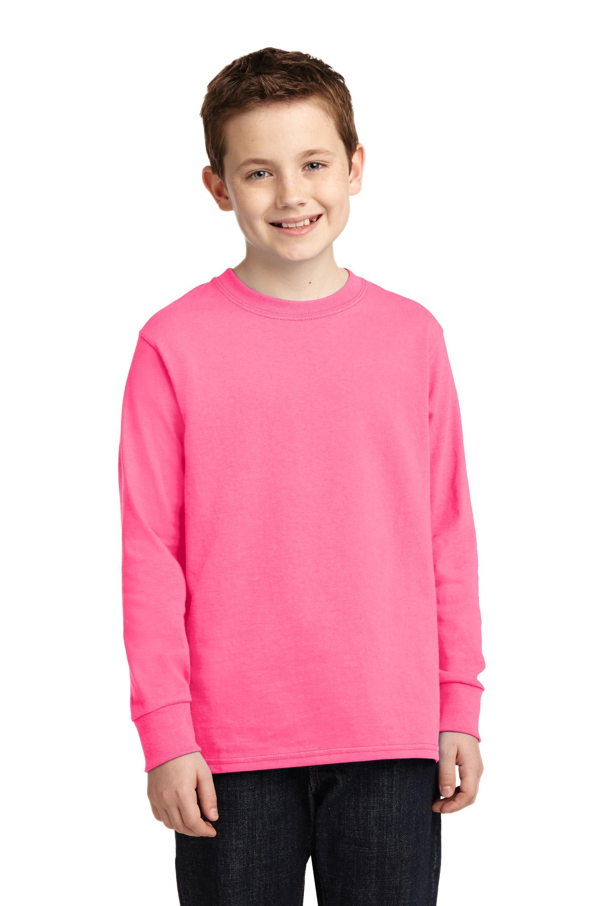 Port & Company ®  Youth Long Sleeve Core Cotton Tee. PC54YLS