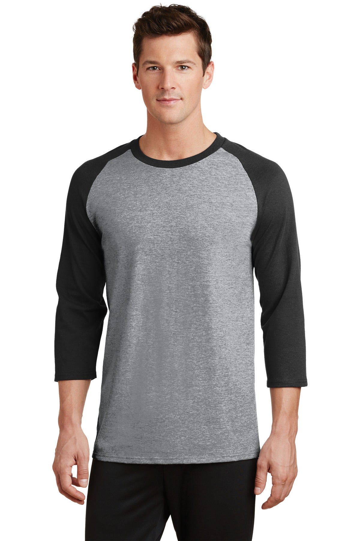 Port & Company PC55RS Core Blend 3/4-Sleeve Raglan Tee.