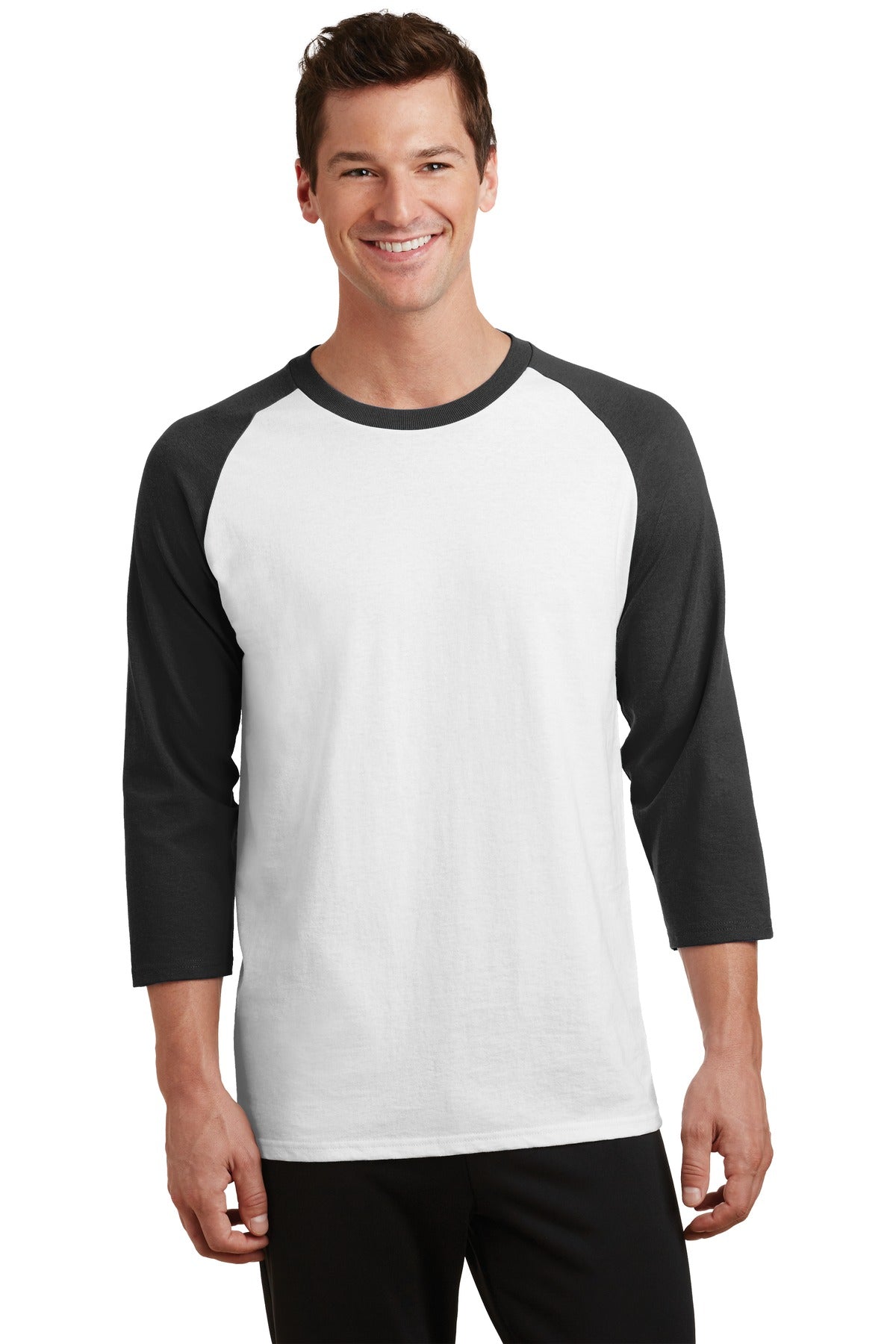 Port & Company PC55RS Core Blend 3/4-Sleeve Raglan Tee.