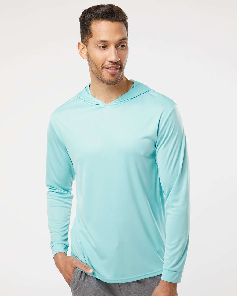 Paragon T-Shirts - Long Sleeve Aqua Blue / XS Paragon 220 Unisex Bahama Performance Hooded Long Sleeve T-Shirt