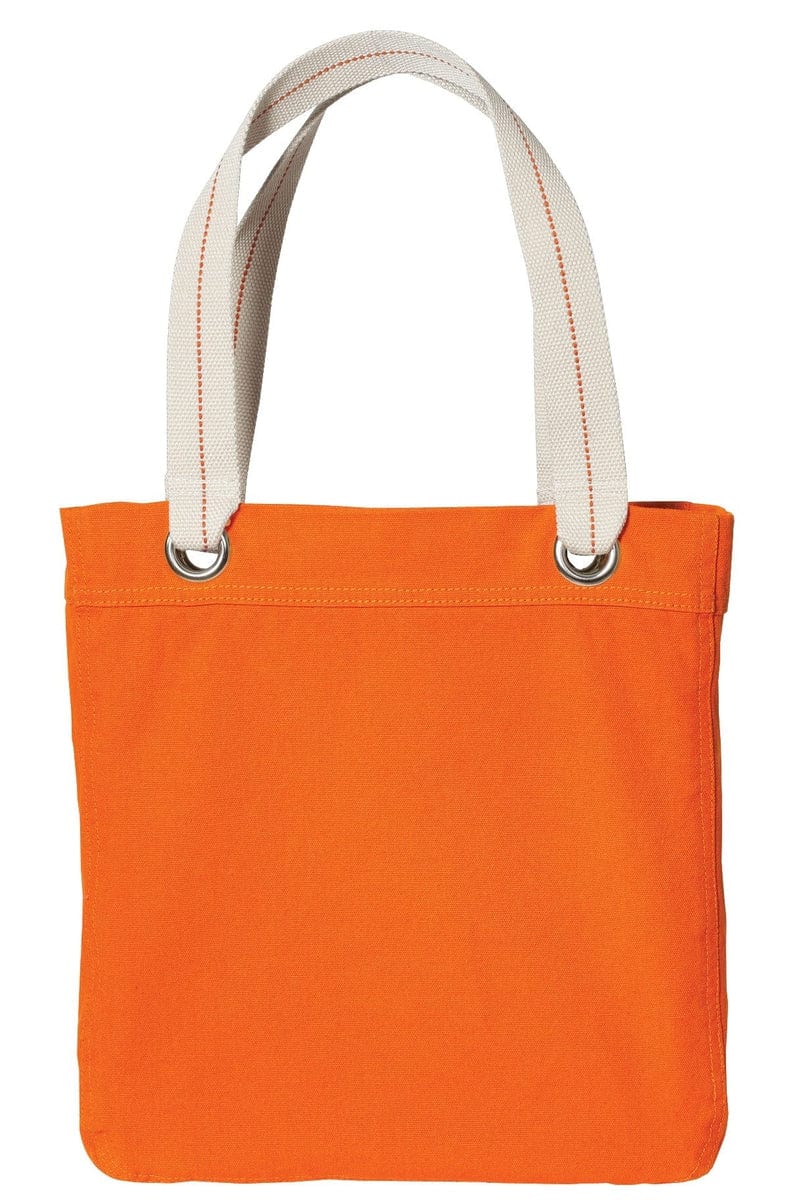 Port Authority Allie Tote. B118 in Bright Orange/ Chocolate