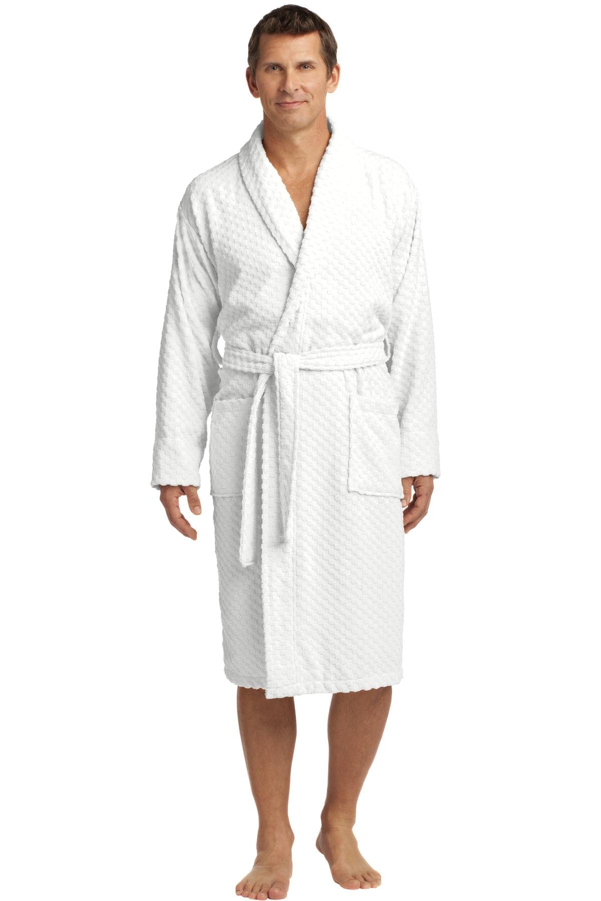 Port Authority Checkered Terry Shawl Collar Robe. R103 in 