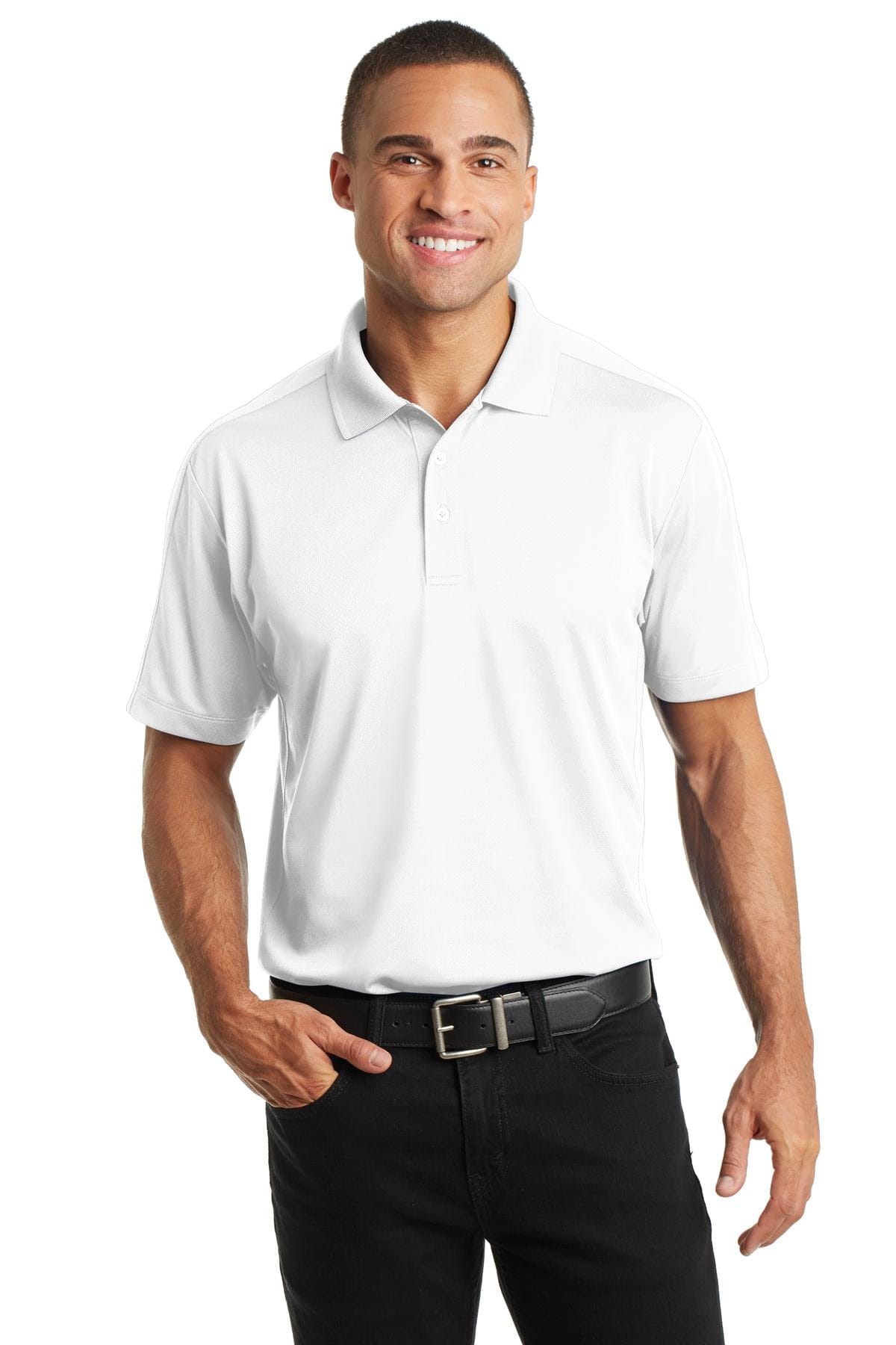 Port Authority Polos/Knits XS / White Port Authority Diamond Jacquard Polo. K569