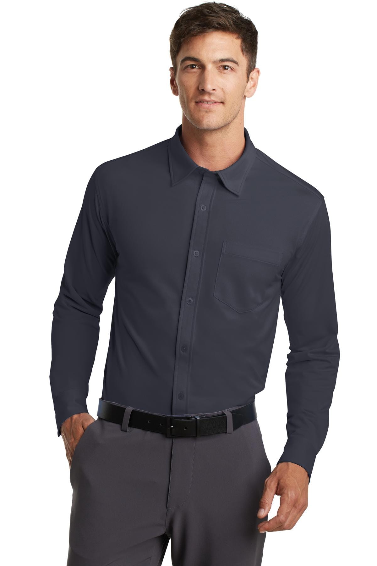 Port Authority Woven Shirts XS / Battleship Grey Port Authority Dimension Knit Dress Shirt. K570
