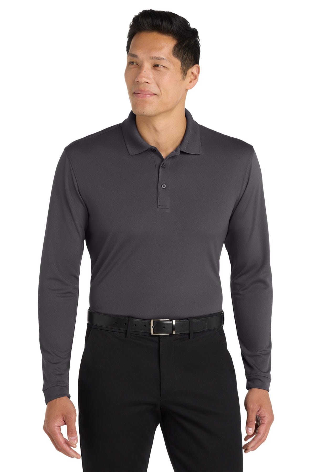 Port Authority Polos/Knits XS / Graphite Port Authority Dry Zone UV Micro-Mesh Long Sleeve Polo K110LS