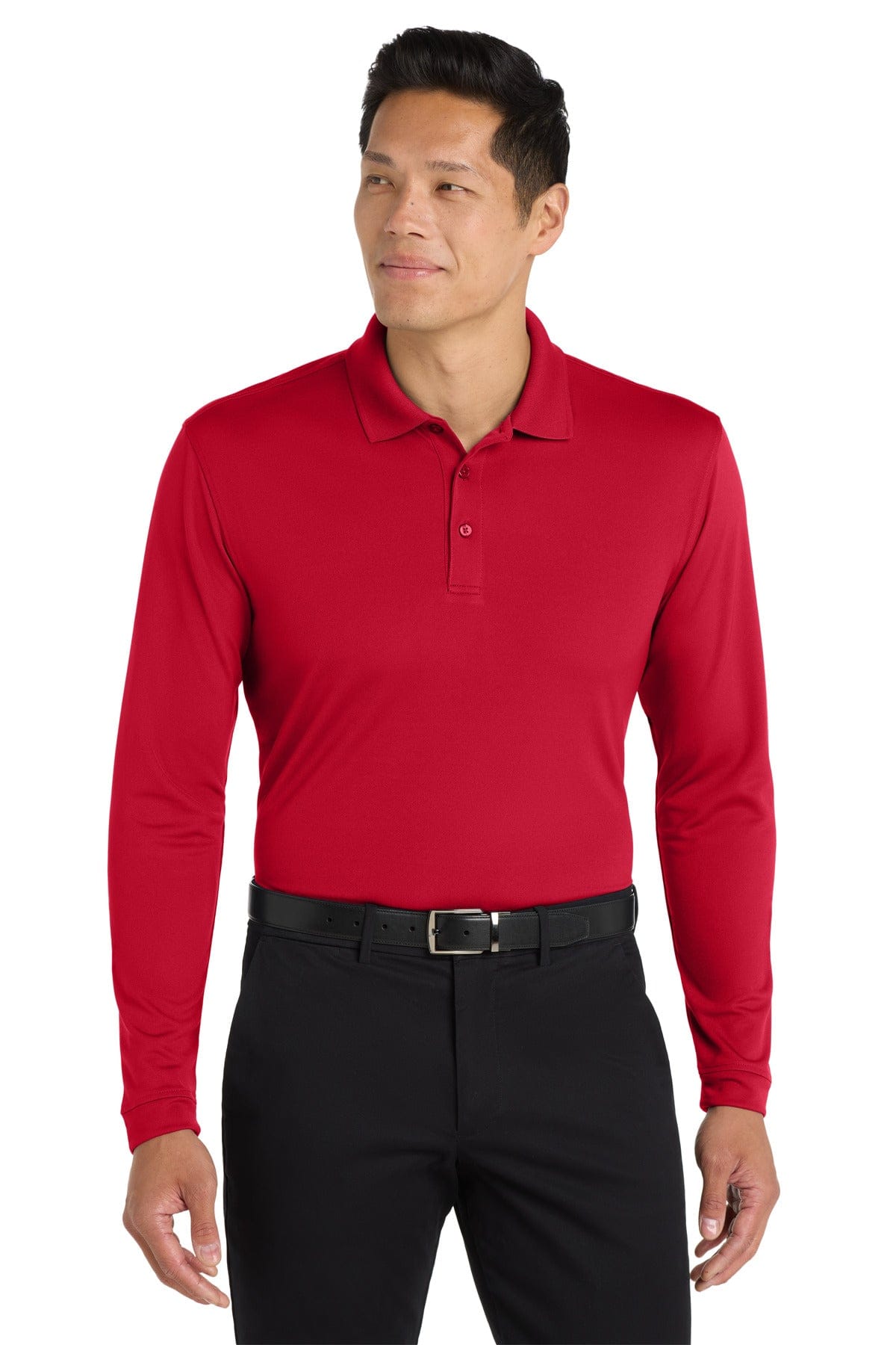 Port Authority Polos/Knits XS / Rich Red Port Authority Dry Zone UV Micro-Mesh Long Sleeve Polo K110LS