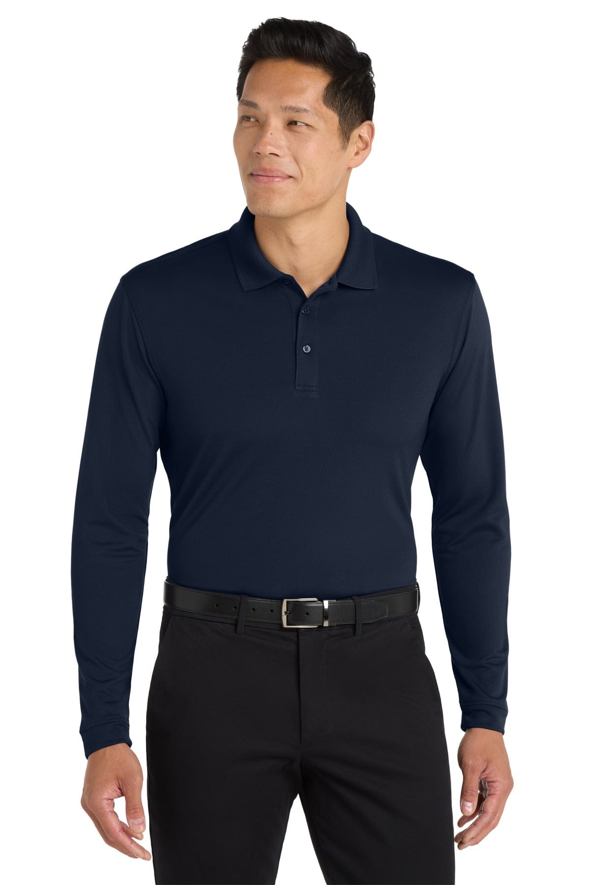 Port Authority Polos/Knits XS / River Blue Navy Port Authority Dry Zone UV Micro-Mesh Long Sleeve Polo K110LS