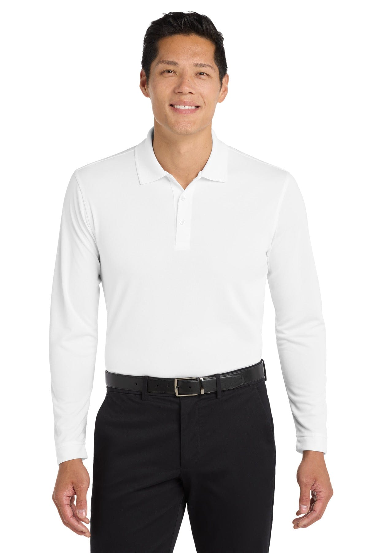 Port Authority Polos/Knits XS / White Port Authority Dry Zone UV Micro-Mesh Long Sleeve Polo K110LS