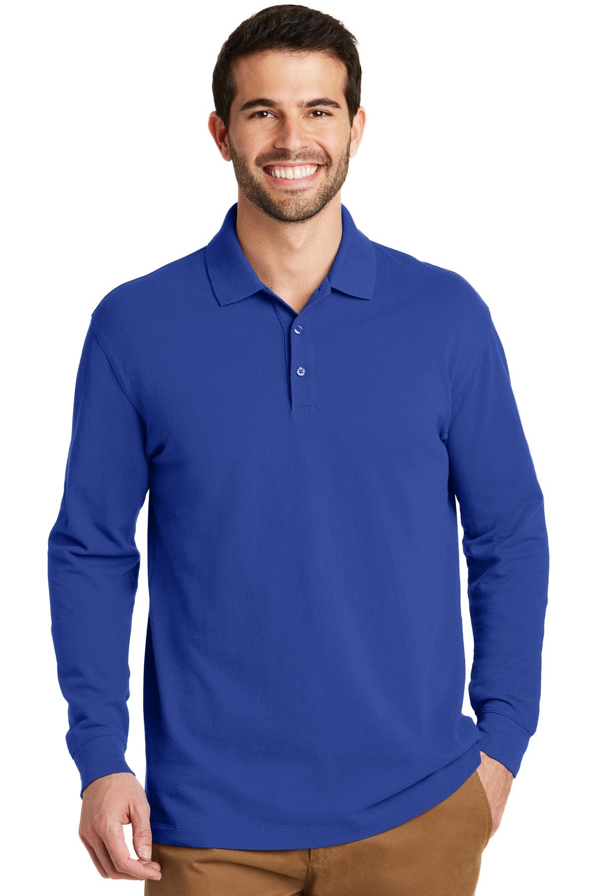 Port Authority Polos/Knits Port Authority EZCotton Long Sleeve Polo. K8000LS