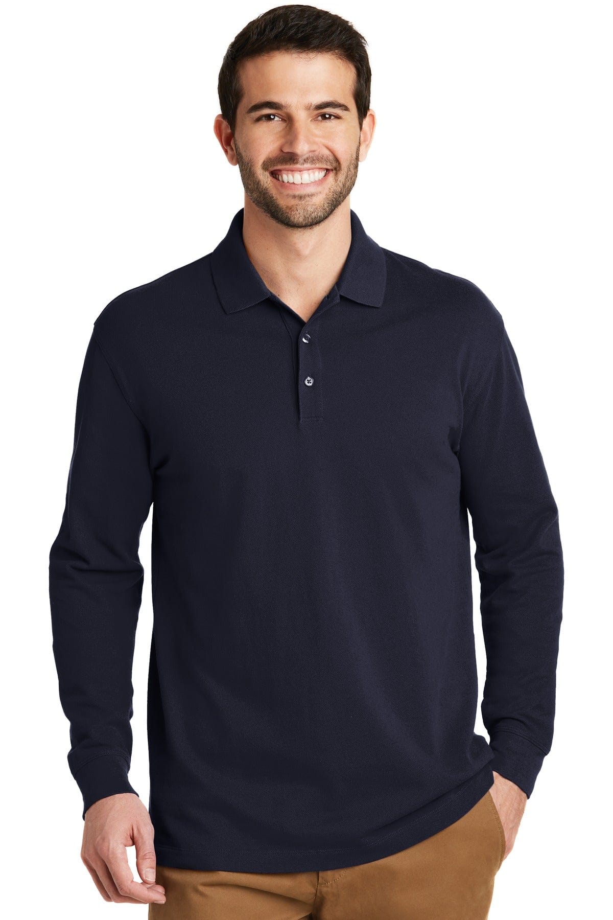 Port Authority Polos/Knits Port Authority EZCotton Long Sleeve Polo. K8000LS
