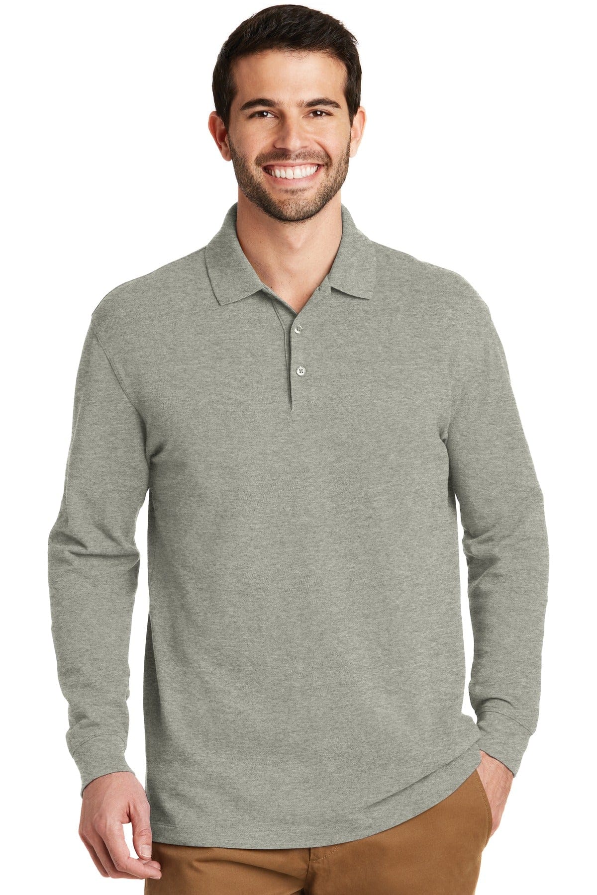 Port Authority Polos/Knits Port Authority EZCotton Long Sleeve Polo. K8000LS