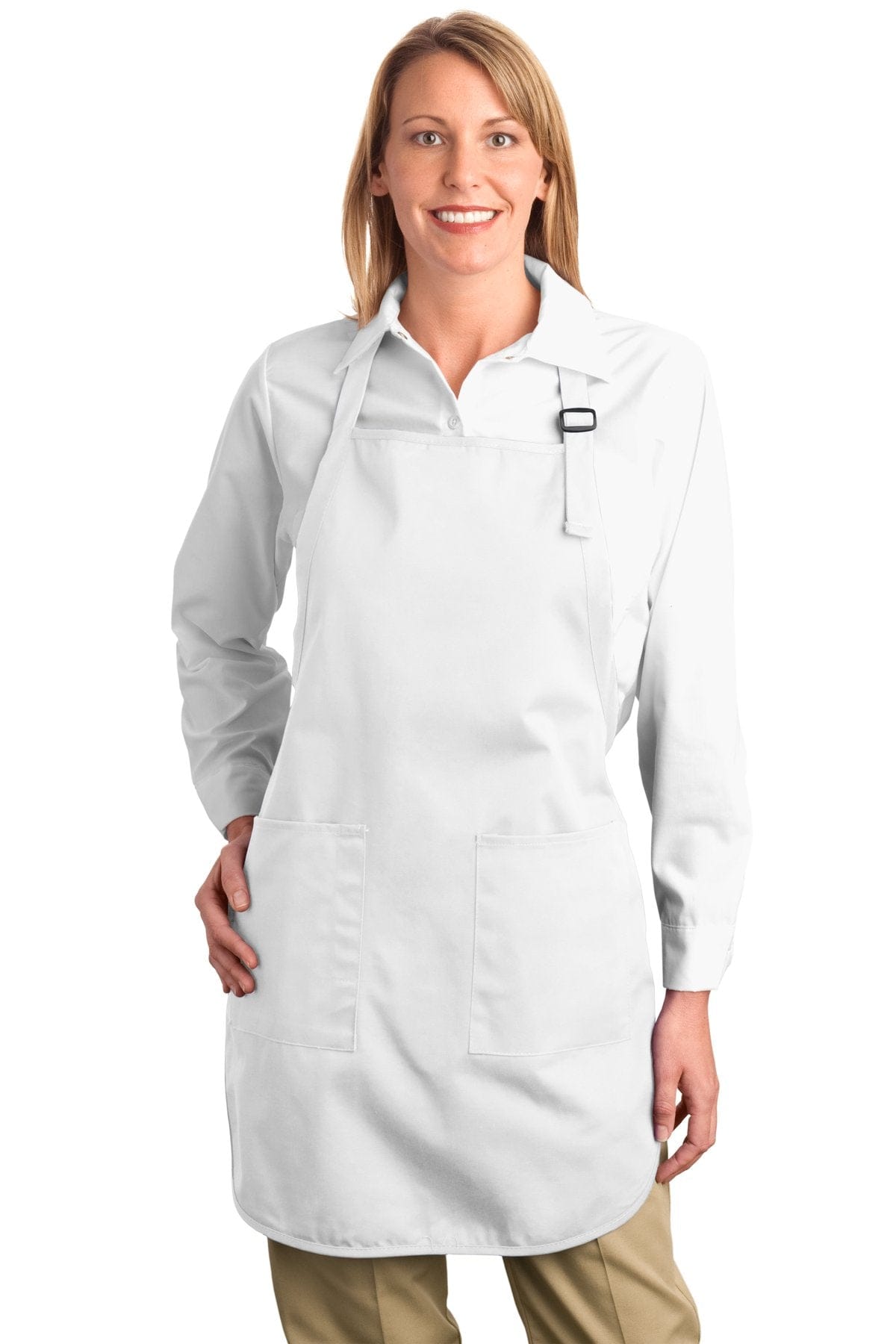 Port Authority Workwear OSFA / White Port Authority Full-Length Apron with Pockets. A500