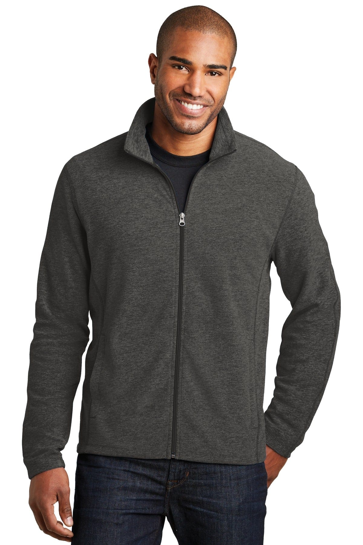 Port Authority Heather Microfleece Full-Zip Jacket. F235 in 