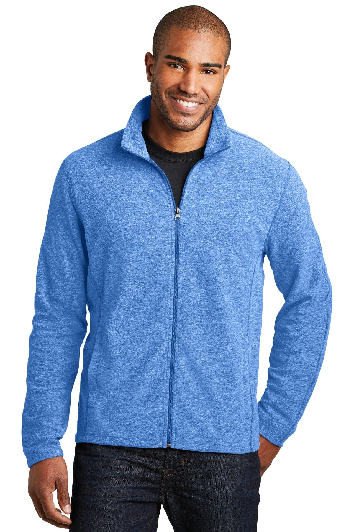 Port Authority Heather Microfleece Full-Zip Jacket. F235 in 