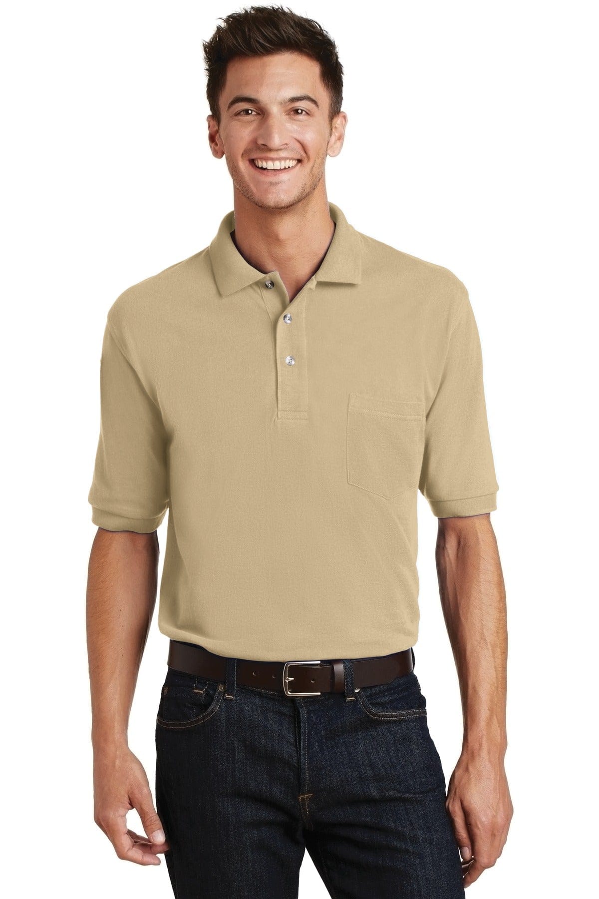 Port Authority Polos/Knits Port Authority Heavyweight Cotton Pique Polo with Pocket. K420P